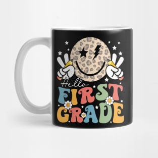 Leopard Groovy Happy Face Hello First Grade Mug